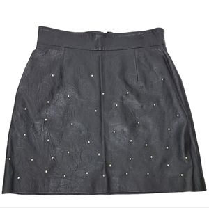 Cynthia Steffe Leather Studded Mini Skirt Black 83694053 Size 10 NWT